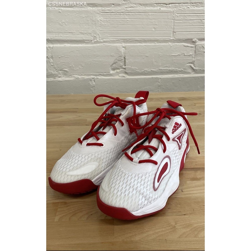 Adidas Nebraska‎ Cornhuskers adidas Basketball Shoe Men's White/Red - Size 10
